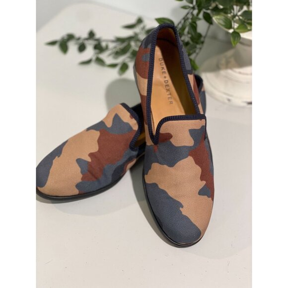 Duke Dexter Camo Loafers Size 8 Handmade In England Canvas Men’s - Picture 4 of 16